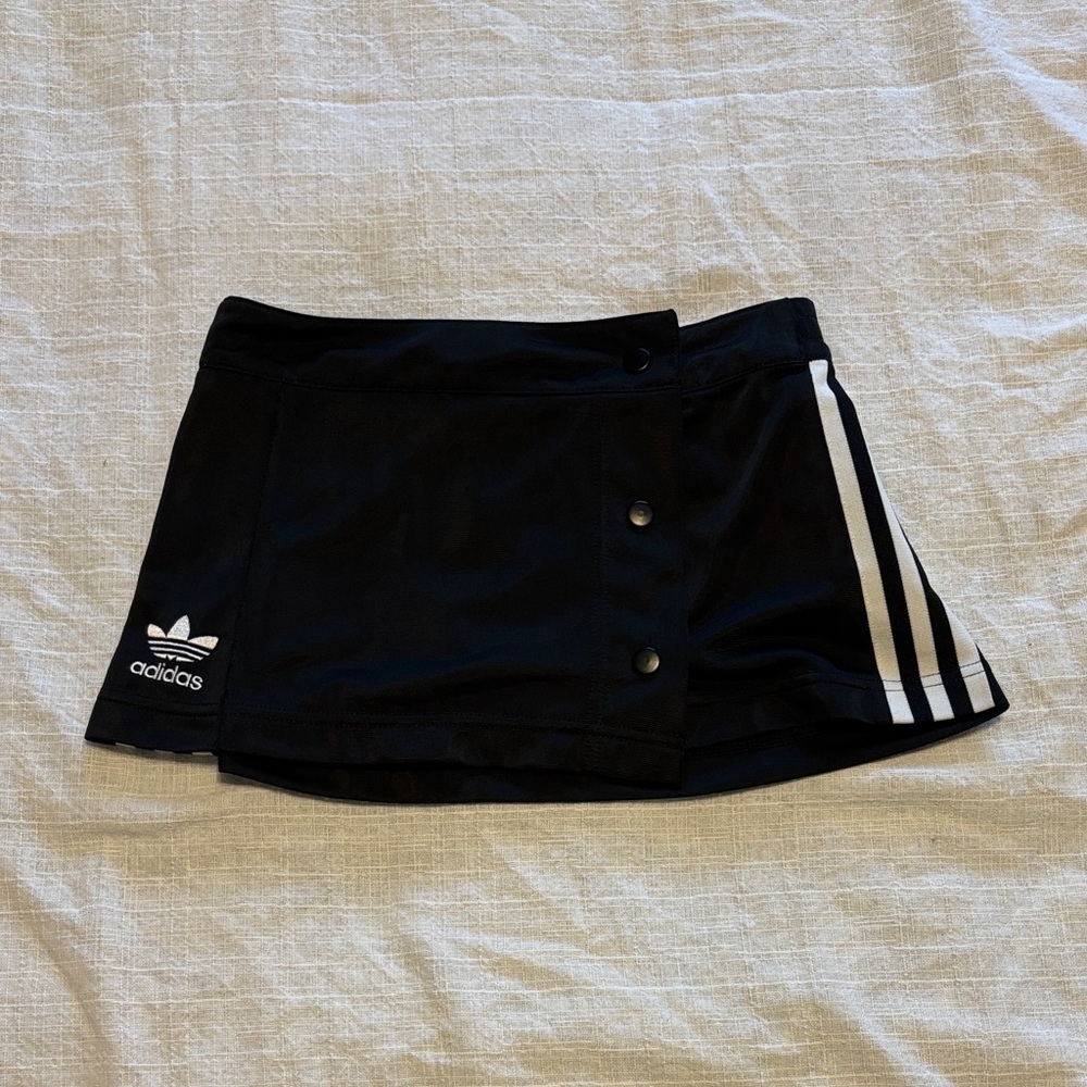 Adidas Black Mini Skirt with White Accents